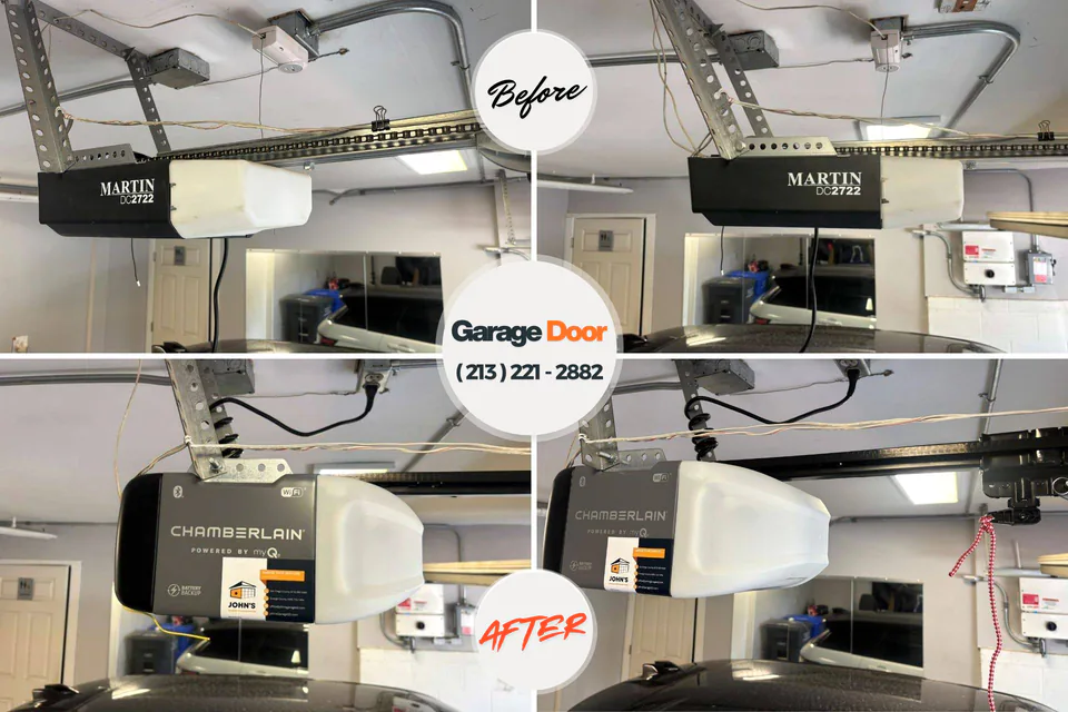 Before and after: garage door repair Como, MS